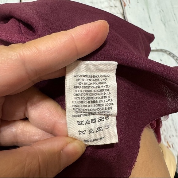 FREE PEOPLE “Dove Dress” Partial sheer Lace Drop waist tiered Skirt Size 10 GUC - Picture 13 of 16